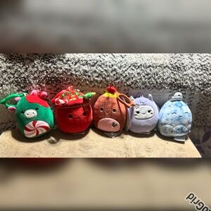 Squishmallows (5) Christmas/Holiday 2025 Clips 3.5”